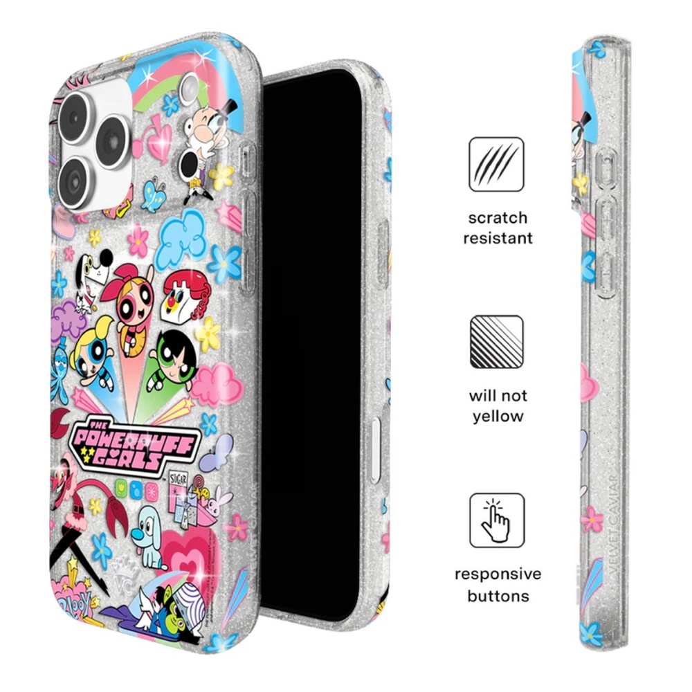 Velvet Caviar- Powerpuff Girls Glitter Clear Phone Case